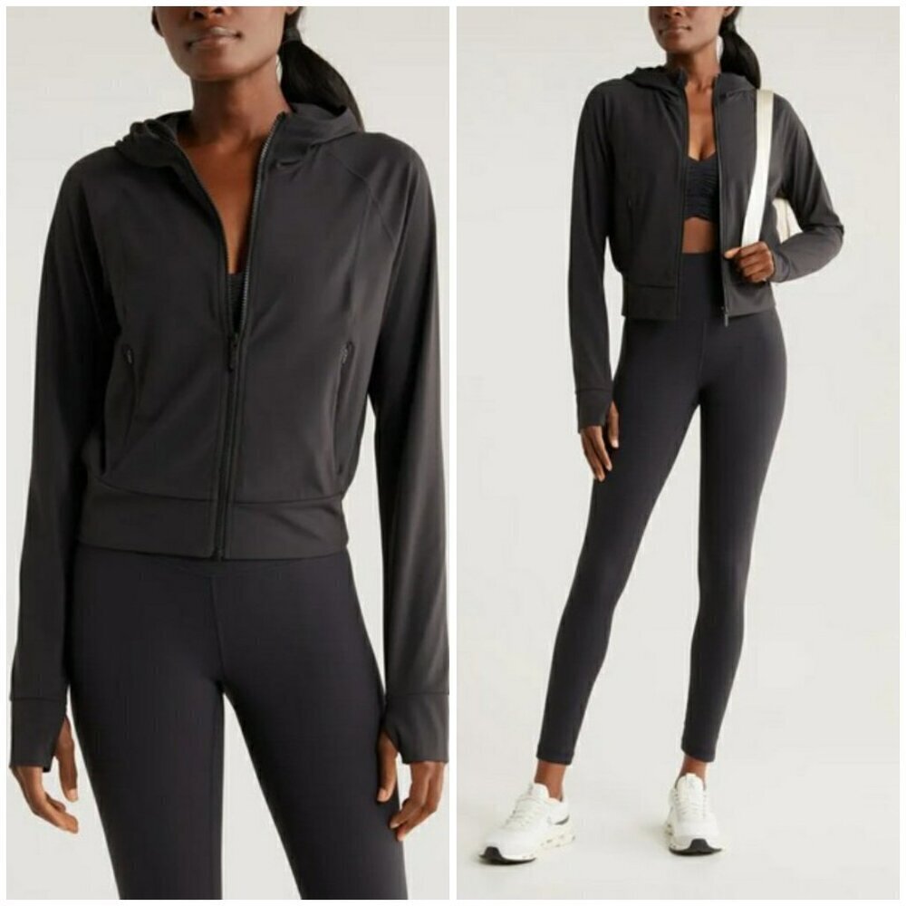 💕ZELLA💕 Studio Luxe Zip Hoodie ~ XL Black NWT